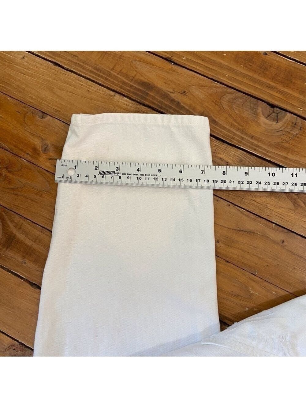 MOTHER The loosey ripped white high rise jeans button fly strech 100% cotton 31 - Picture 12 of 16